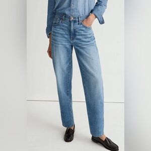 Madewell Slouchy Boyjean - Baggy Straight Leg, Medium Wash Denim